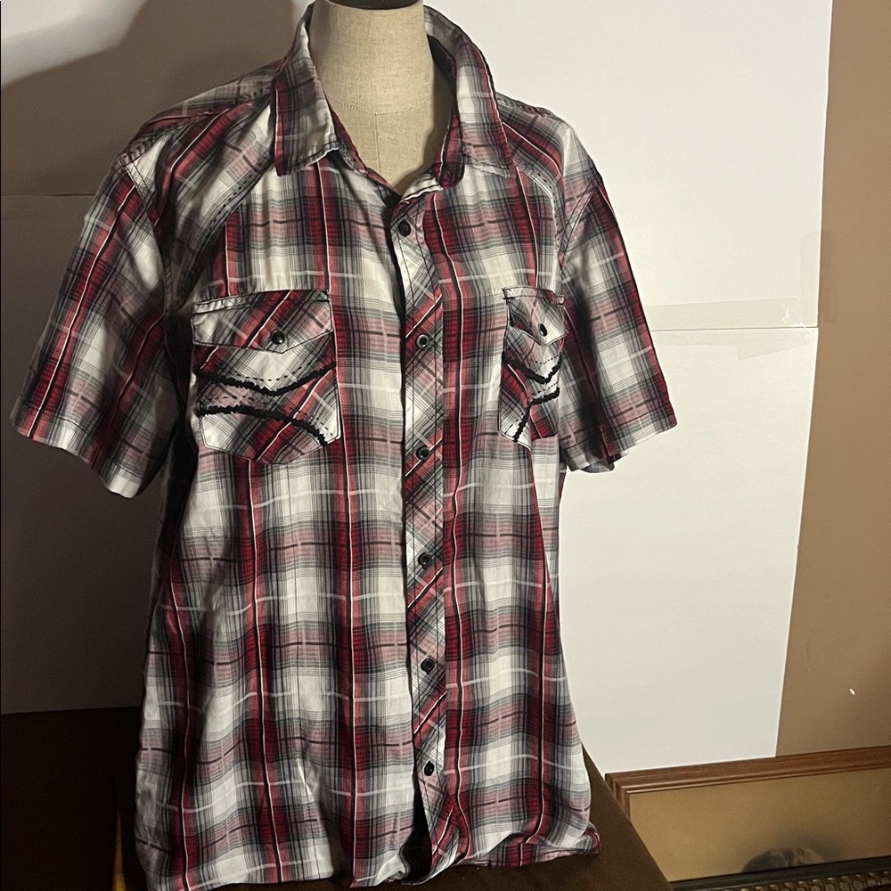 😄Double breasted pockets Route 66 shirt casual xl